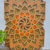 8 Layer Mdf Art With Floral Accents