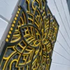 Artistic 3D Mandala Wall Art Side View Depth
