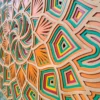 Bold Flower Mandala Wall Art Side Angle