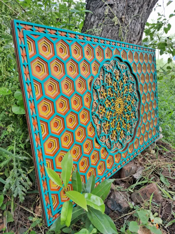 Colorful layered mdf wall piece 2