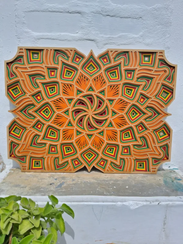 Horizontal Floral Petal Mandala Wall Design