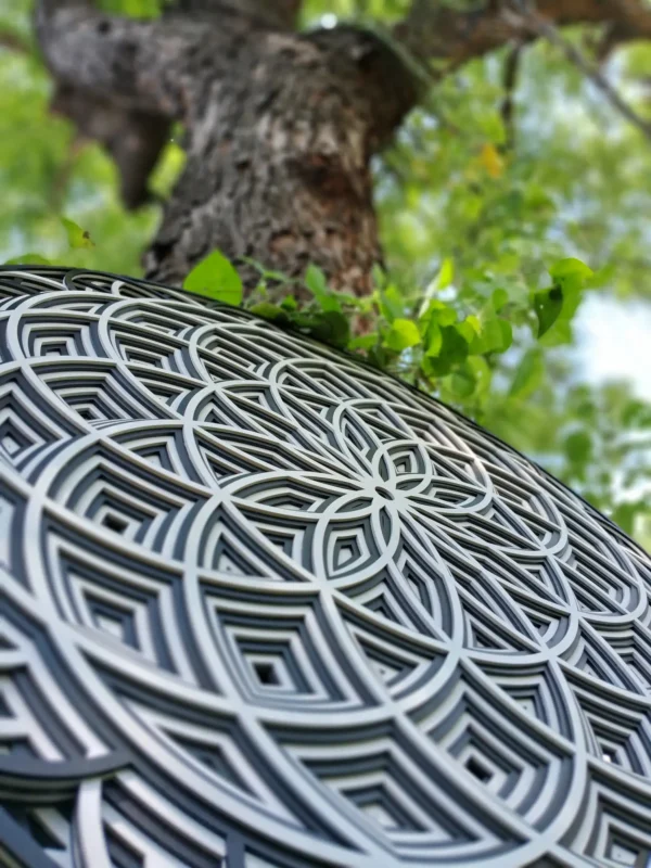 Minimalist Black White Layered Mandala Detailed VIew