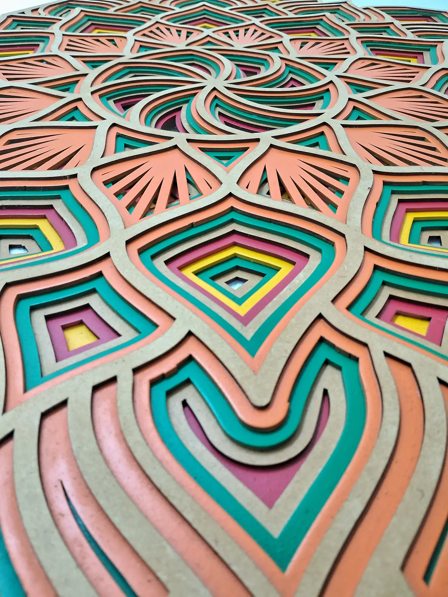 Petal Shaped Mdf Wall Decor Closeup Detail