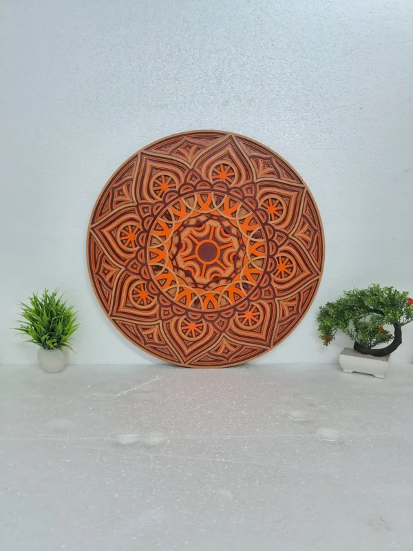 Round Mandala Wall Art Front Angle