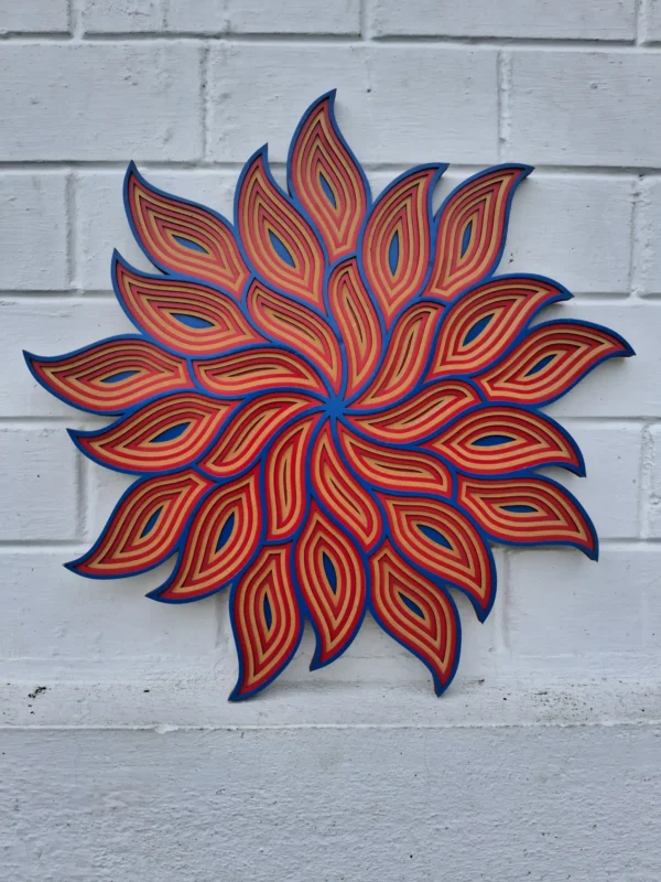 Spiral Petal Bloom Wall Art Side View