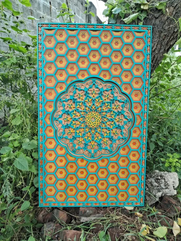 Vertical mdf mandala wall art 2