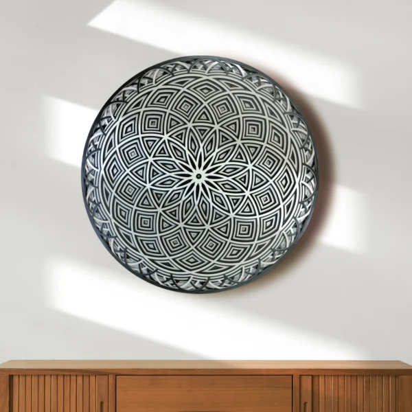 Omniform Black And White Mandala Mdf Wall Art Sculpture