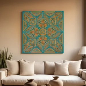 Wild Ember Square Wall Art MDF Sculpture Front View