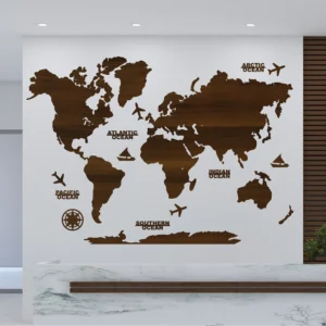 3d wooden world map wall art for living room dark walnut finish mi wrld 01 main