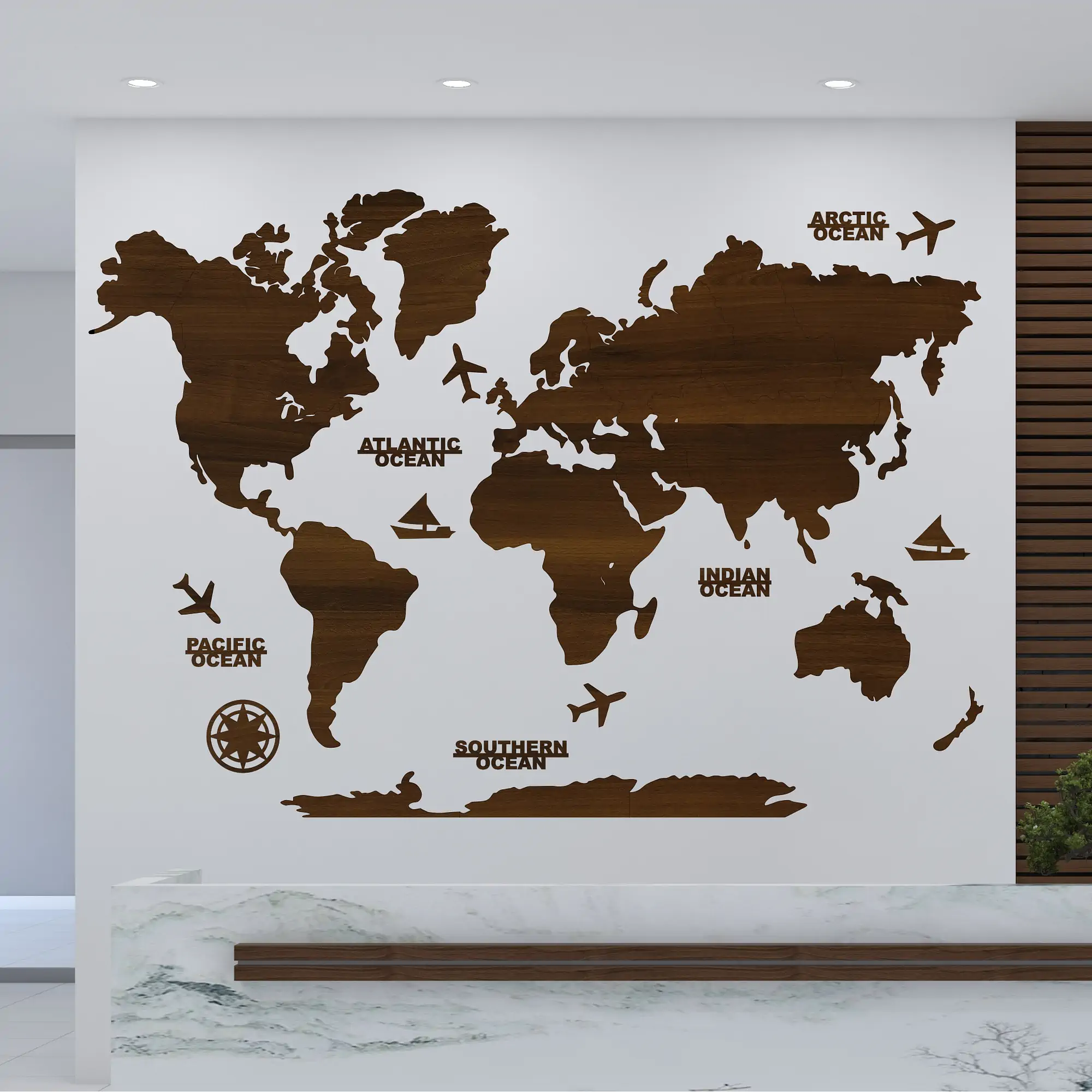 3d wooden world map wall art for living room dark walnut finish mi wrld 01 main
