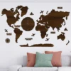 3d wooden world map wall clock dark walnut finish mi wrldclk 26 main
