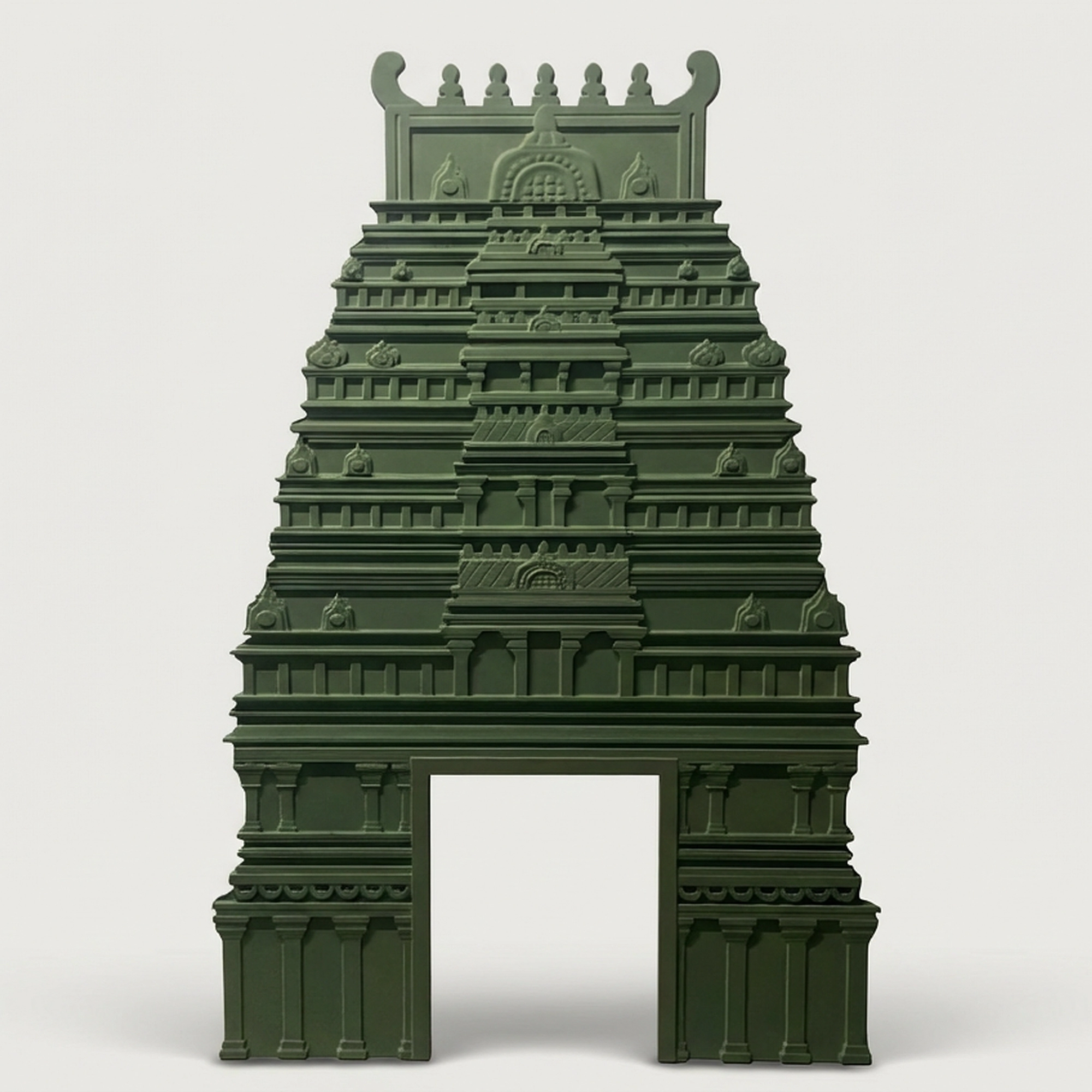 Dark Olive colour dravidian south indian style temple gopuram