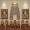 South Indian Temple Gopuram 3D Wooden Wall Art in Pooja Room