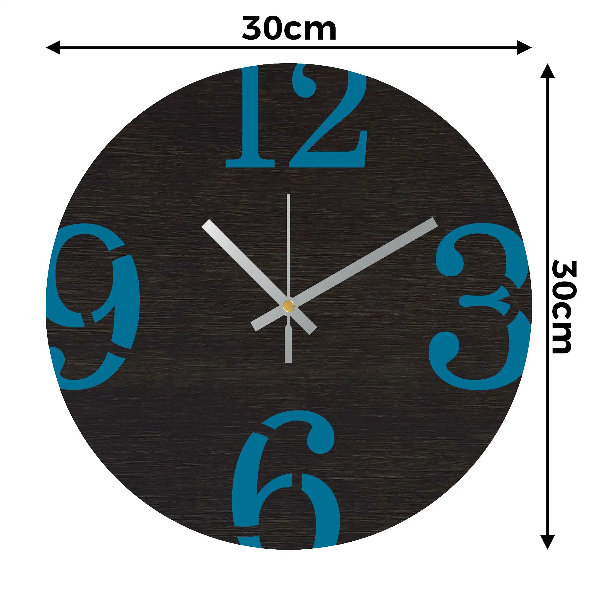 rawdius 30cm dark wood blue clock dimensions RAW 16 WC Other 2