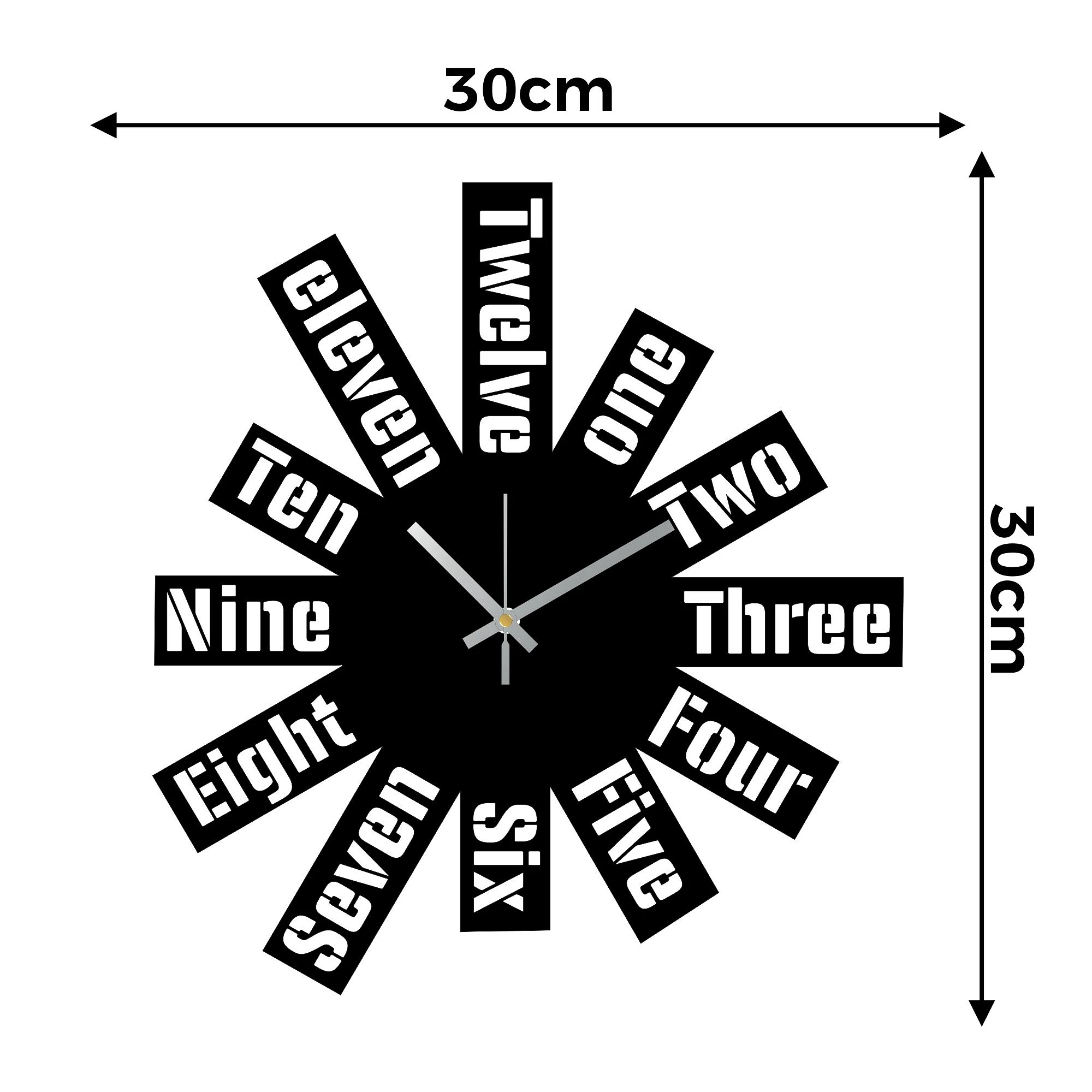 rawdius 30cm typography clock dimensions RAW 08 WC Other 3