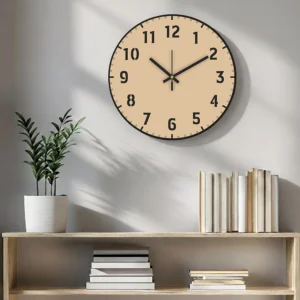 rawdius beige minimalist stencil wall clock main RAW 09 WC Main