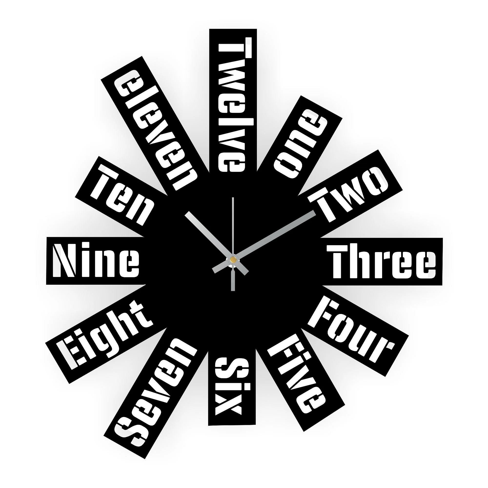 rawdius black typography burst wall clock main RAW 08 WC Main