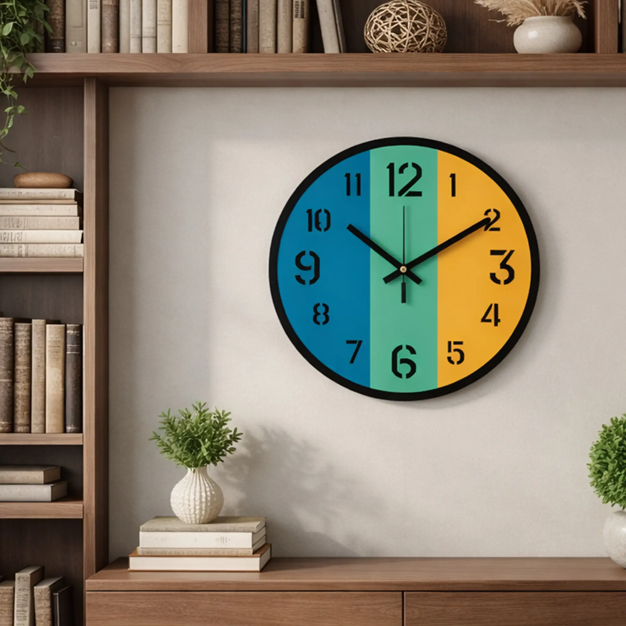 rawdius colorful tri tone stripe wall clock main RAW 12 WC Main