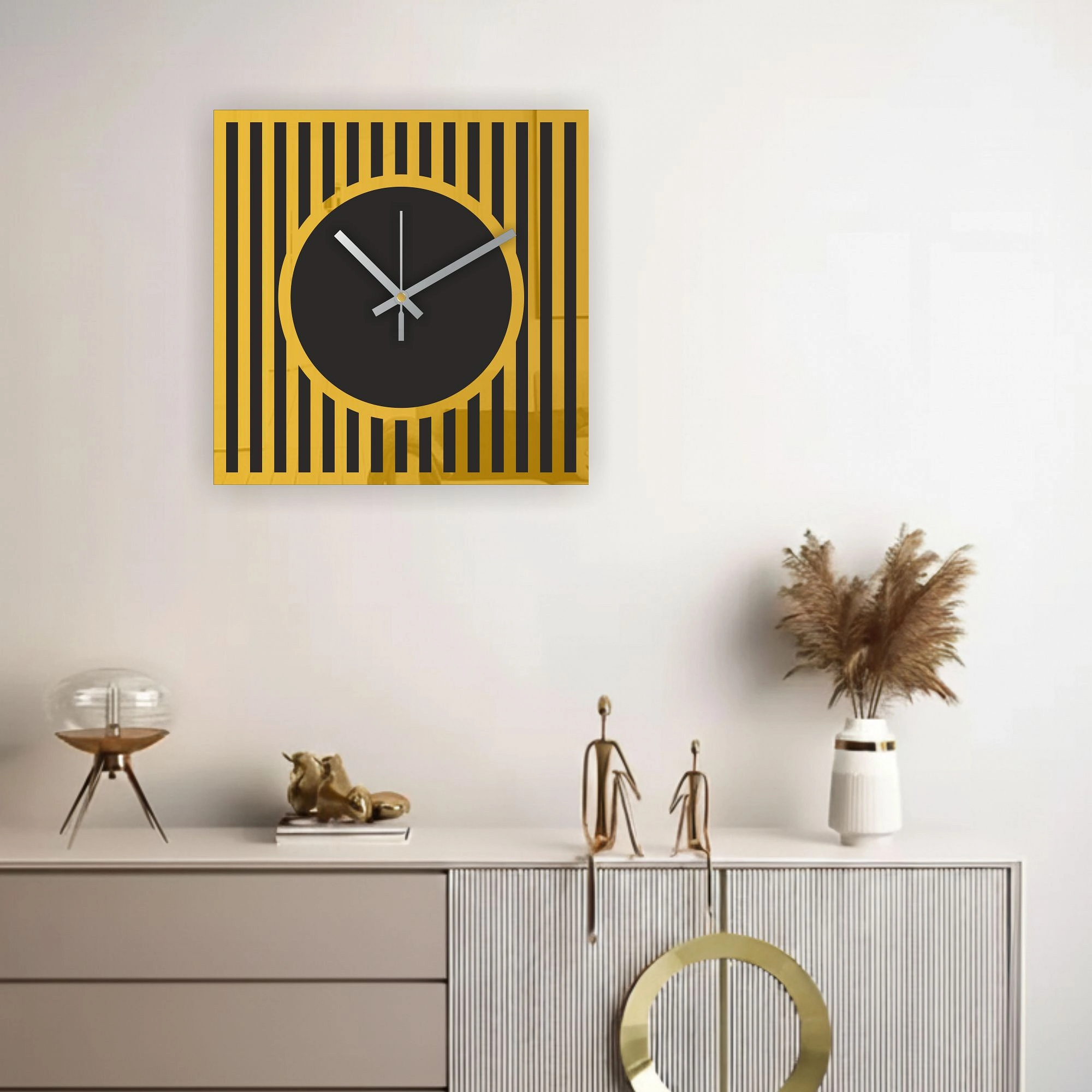 rawdius luxury black gold striped wall clock main RAW 14 WC Main rawdius luxury black gold striped wall clock main RAW 14 WC Main