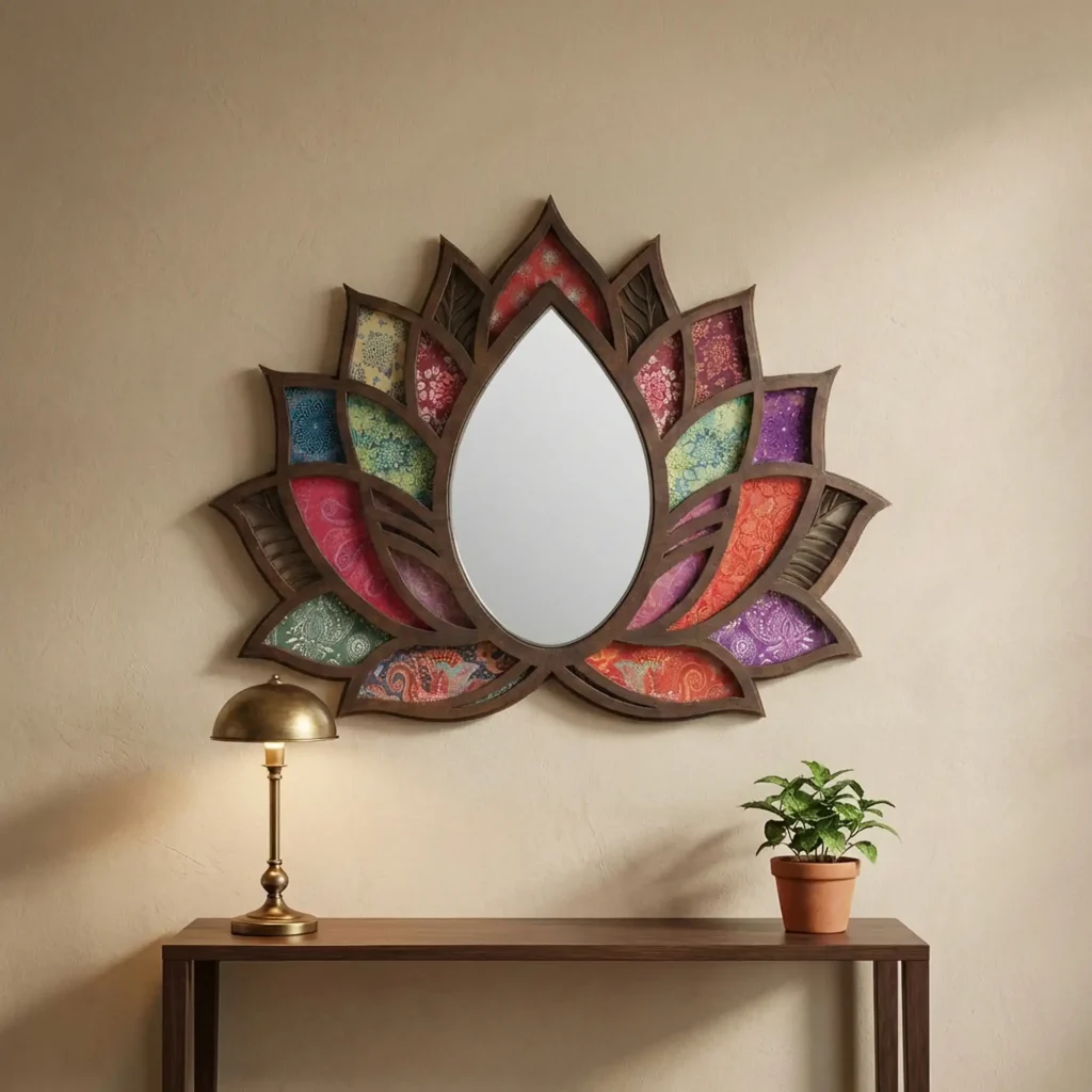 Decorative Mandala Wall Mirror in house foyer