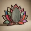 Handcrafted Lotus Mandala Wall Mirror front side