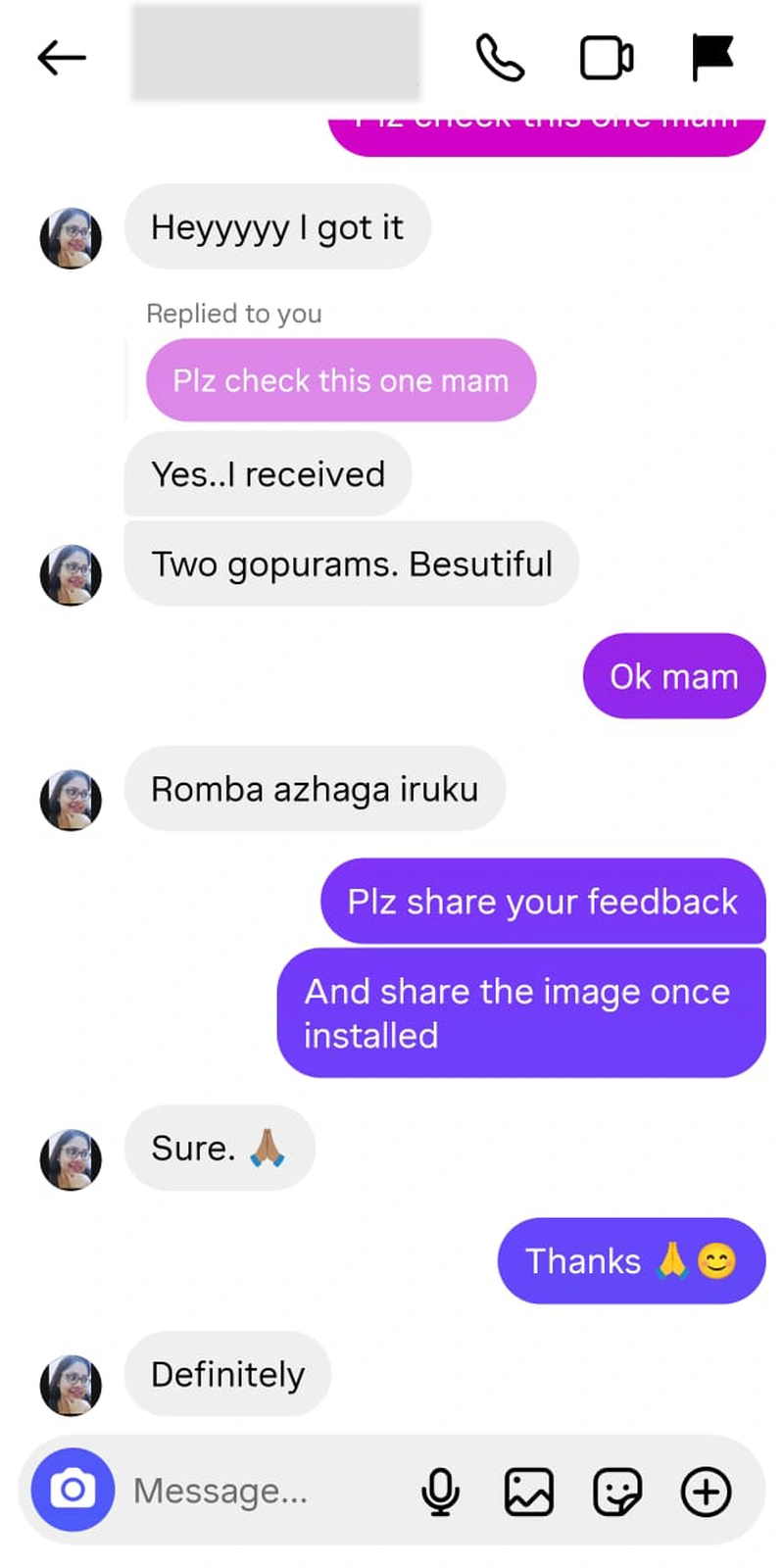 Rawdius Customer feedback complimenting two gopuram temple wall decor pieces