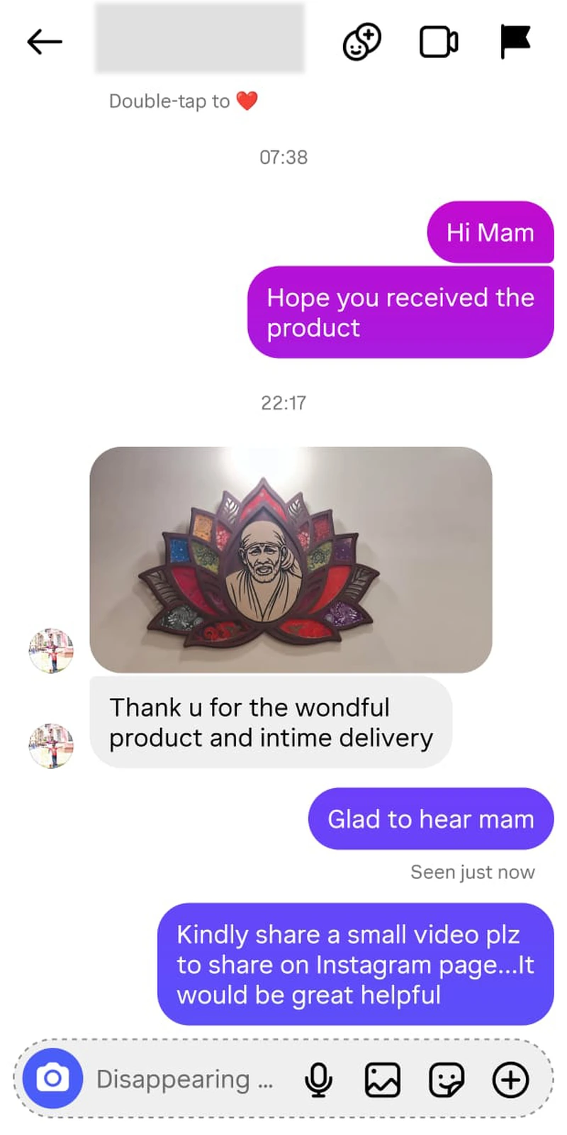 Rawdius Customer review photo of colorful lotus wall art featuring Sai Baba